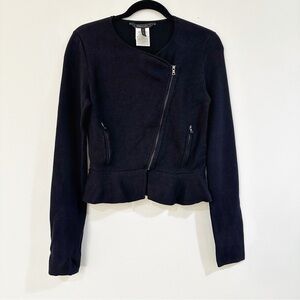 BCBGMaxAzria Black Peplum Jacket Size Medium